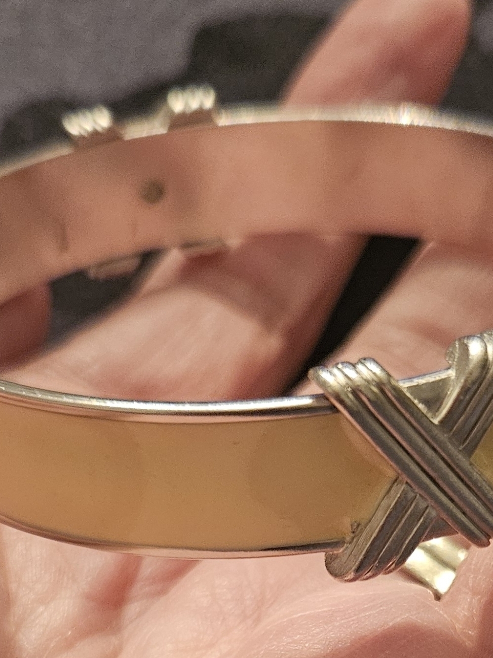 Monet Gold-Tone Bracelet with Cream Enamel Inlay